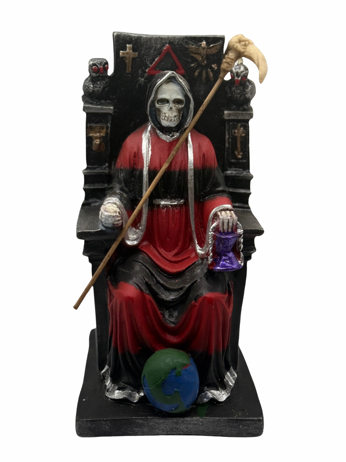 Santa muerte (Black/red) on throne