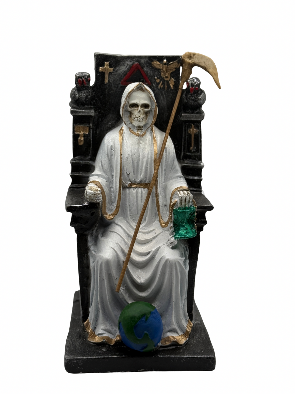 Santa muerte (white) on throne