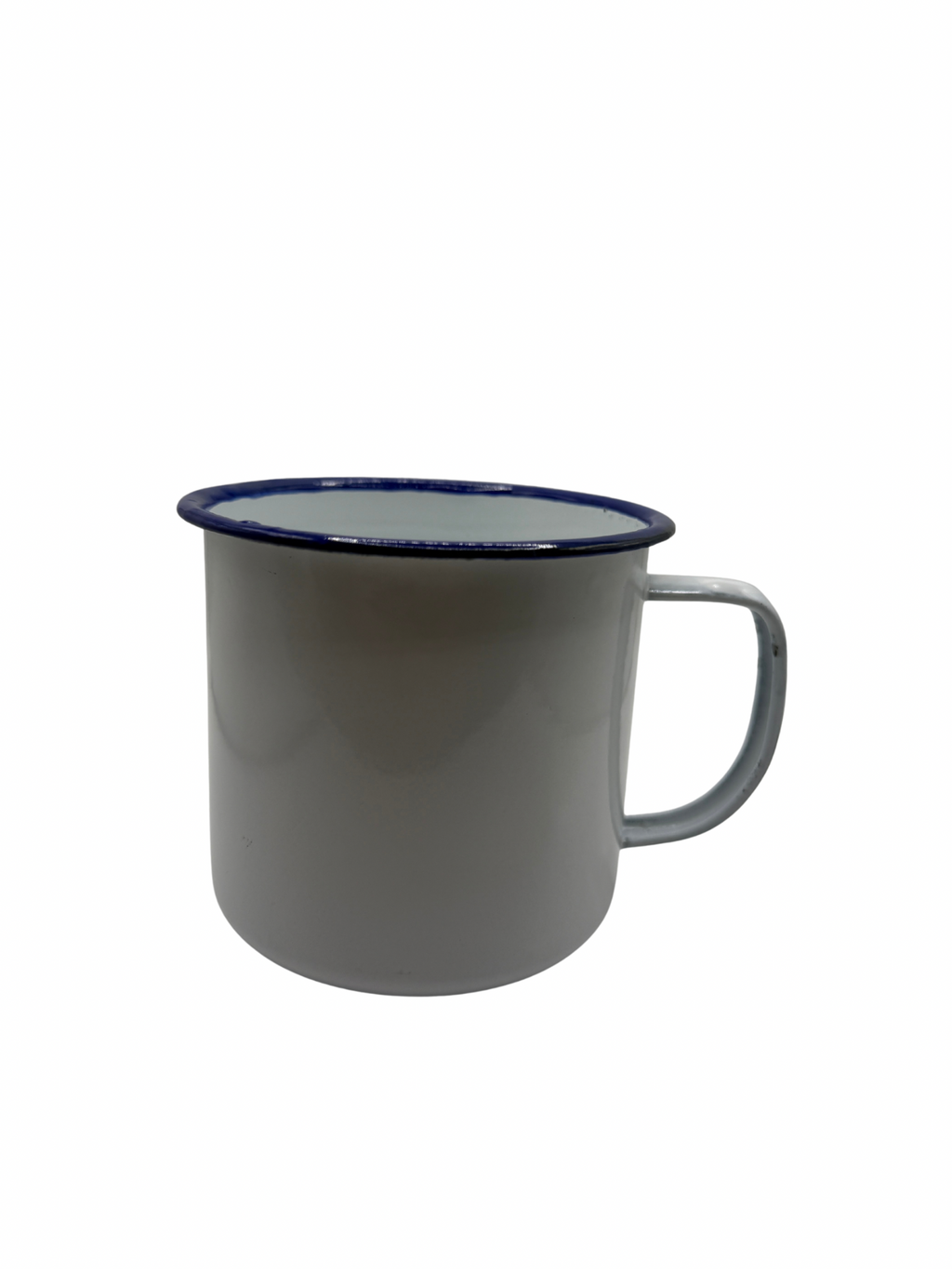 (Med) classic white enamel camping mug