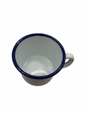 (Med) classic white enamel camping mug